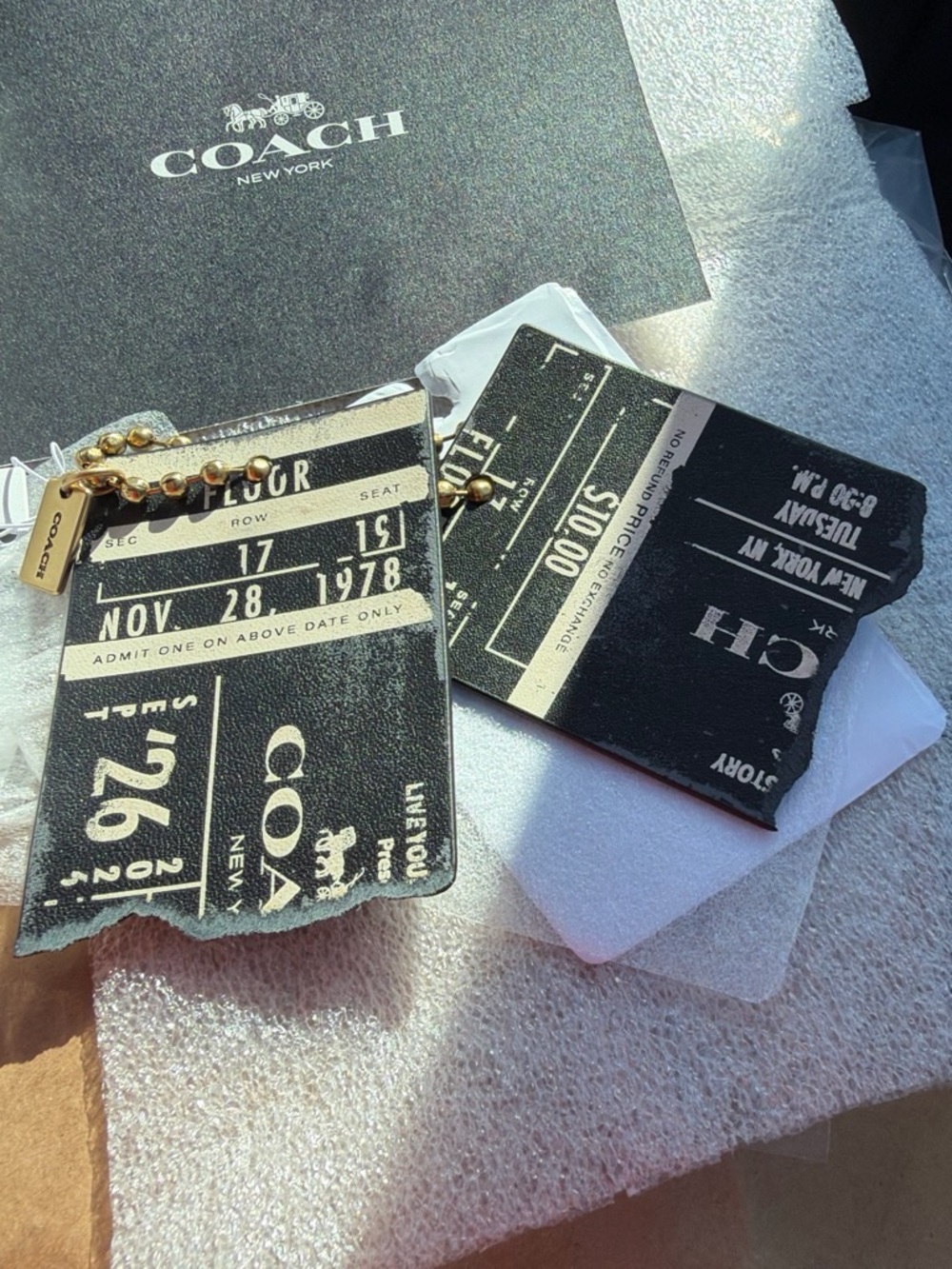 Coach. Friendship ticket charm